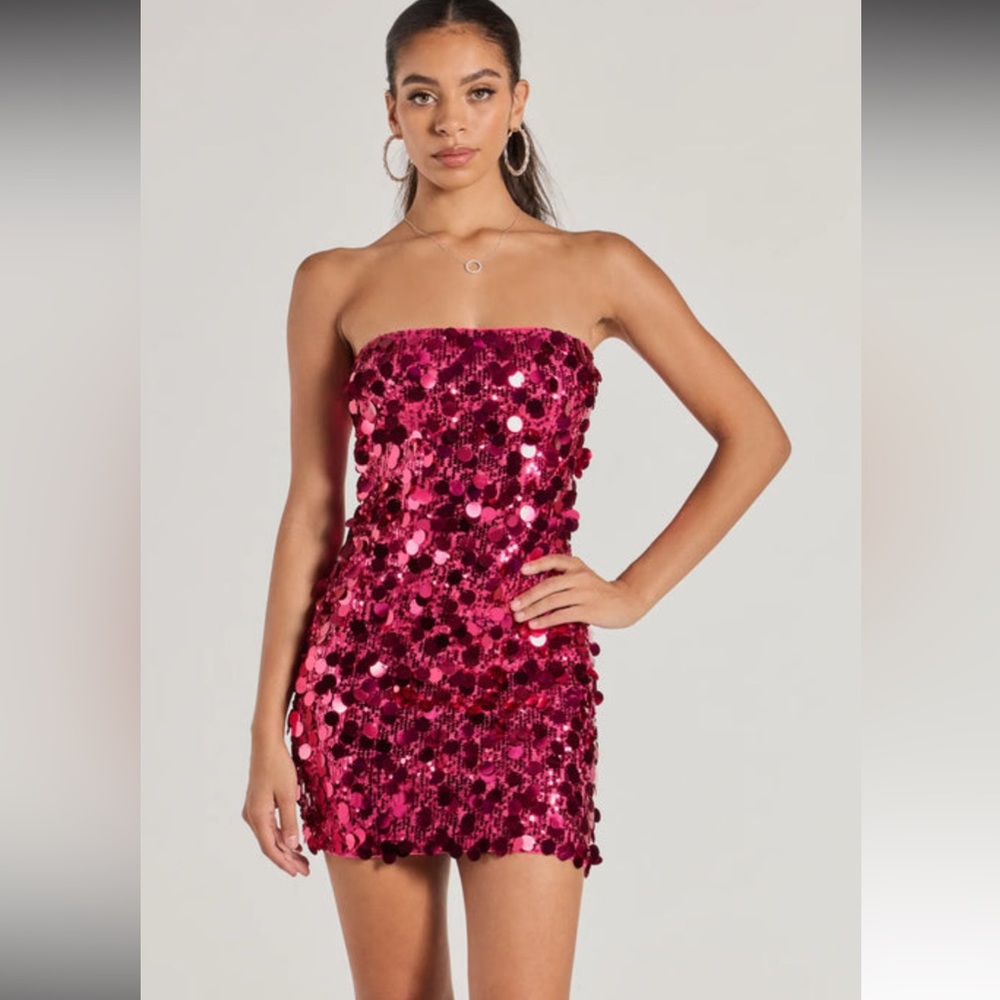 Windsor Party-Starter Sequin Strapless Bodycon Mini Dress size S